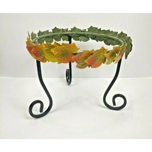PERFECT FOR FALL! A Decorative Round Plant Stand Metal Wire 10" 3 Foot 3 D